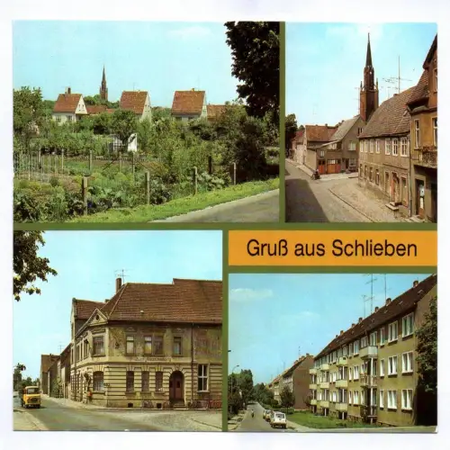 Ak Gruß aus Schlieben 1987 Teilansicht Friedensstraße