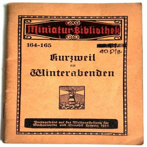 Miniatur Bibliothek 164-165 kurzweil an Winterabenden