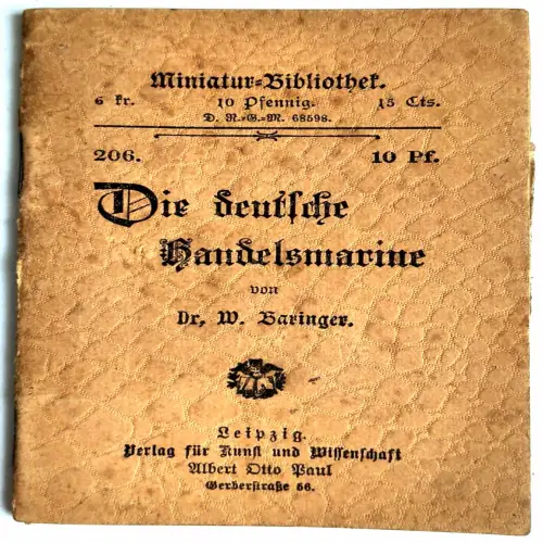 Miniatur Bibliothek 206 Die deutsche Handelsmarine