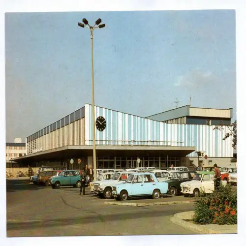 Foto Ak Cottbus Bahnhof 1987 Autos
