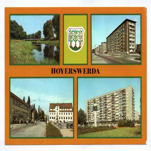 Ak Hoyerswerda 1986 Elsterbrücke Wilhelm Pieck Straße Blick zum Rathaus