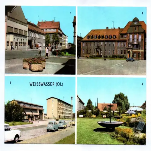 Ak Weisswasser OL Muskauer Straße Wohnkomplex Rathaus