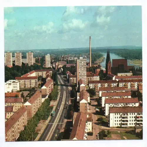 Foto Ak Frankfurt Oder 1986 Blick auf die Karl Marx Straße