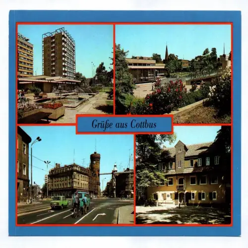 Ak Grüße aus Cottbus Zentrum 1987 Thälmannplatz Jugendherberge