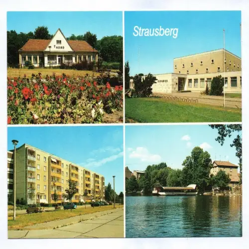 Ak Strausberg Gaststätte Nord Haus der NVA Neubauten am Josef Zettler Ring 1988