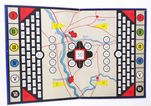 Alter Spielplan Ruhr Spiel NRW Rhein 1930er vintage Spielplan