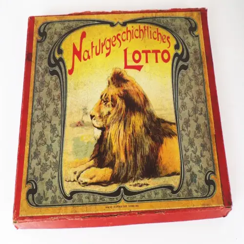 Naturgeschichtliches Lotto Spear und Söhne Nürnberg um 1900 Legespiel 