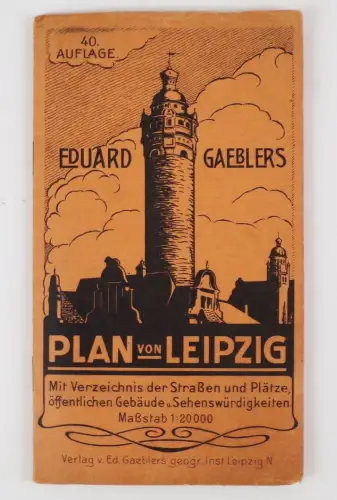Eduard Gaeblers Plan von Leipzig Stadtplan mit Straßenverzeichnis