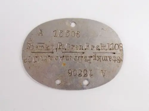 Erkennungsmarke Stammkompanie Panzer Grenadier Ersatz Bataillon 108 WW2 2 Wk