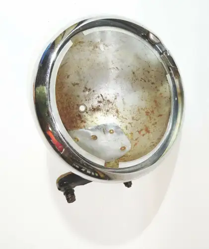 Alter Chrom Scheinwerfer - Gehäuse PKW Lampe Ø 21 cm Ersatzteil Oldtimer (O10
