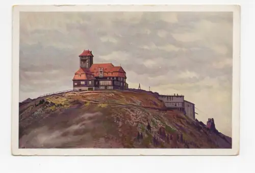Foto Ak Jeschken Baude um 1930 Zittauer Gebirge