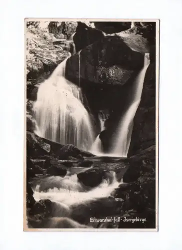 Foto Ak Schwarzbachfall Isergebirge Schlesien