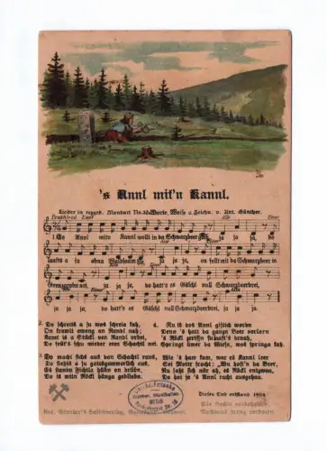 Anton Günther Lieder Ak Erzgebirge S Annl mitn Kannl 1904