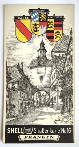 Shell Straßenkarte Nr. 16 Franken 1:470000