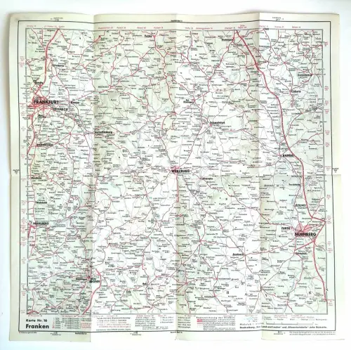 Shell Straßenkarte Nr. 16 Franken 1:470000