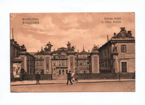 Ak Warschau Warszawa Schloss Brühl b. Palac Brühl Feldpost 1915