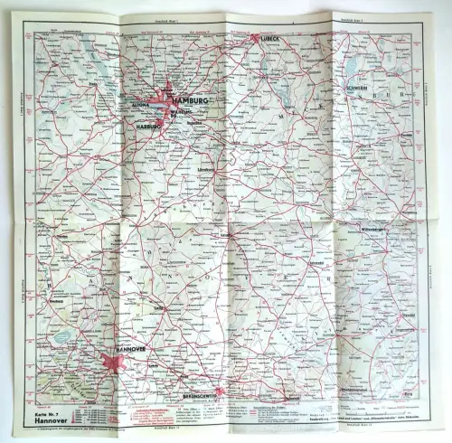 Shell Straßenkarte Nr. 7 Hannover 1:470000