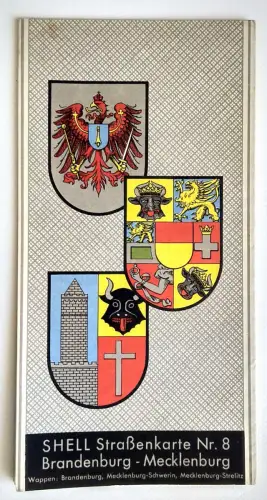 Shell Straßenkarte Nr. 8 Brandenburg-Mecklenburg Wappen1:725000