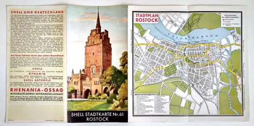 Shell Straßenkarte Nr. 61 Rostock Stadtplan