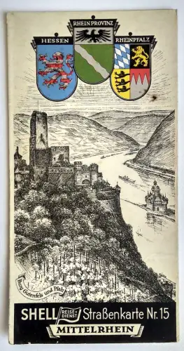 Shell Straßenkarte Nr. 15 Mittelrhein 1:470000