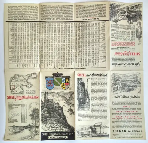 Shell Straßenkarte Nr. 15 Mittelrhein 1:470000