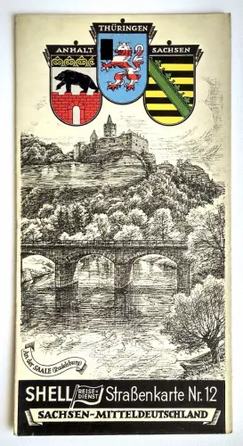 Shell Straßenkarte Nr. 12 Sachsen - Mitteldeutschland 1:470000