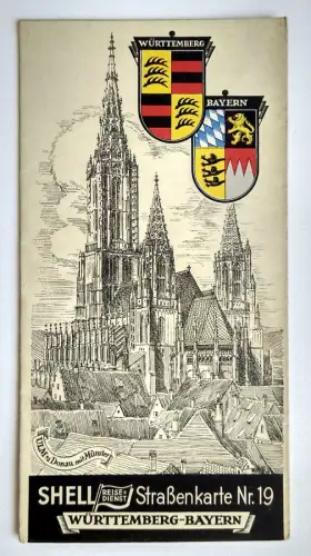 Shell Straßenkarte Nr. 19 Württemberg-Bayern 1:470000