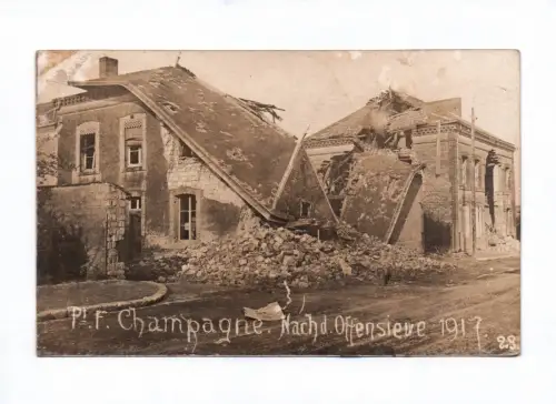 Ak P.F. Champagne Nach der Offensieve 1917Feldpost