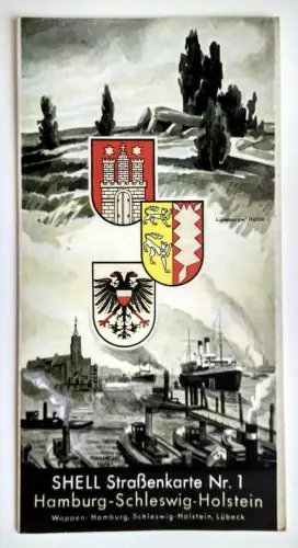 Shell Straßenkarte Nr. 1 Hamburg - Schleswig Holstein 1:470000