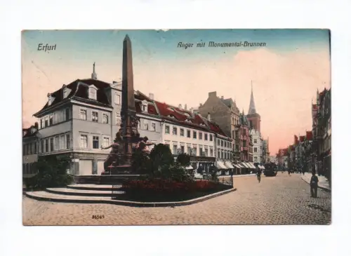 Künstler Ak Erfurt Anger mit Monumental-Brunnen