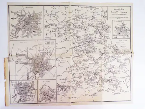 Übersichtskarte bayerische Eisenbahn Kursbuch Beilage Mitteleuropa