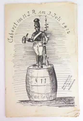 Soldaten Zeitung Kabarett im 11 Infanterie Regiment 1912 Regensburg Bayern