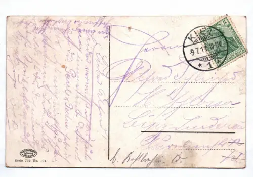 Ak Geschwader passiert den Leuchtturm bei Kiel Friedrichsort 1911 Marine