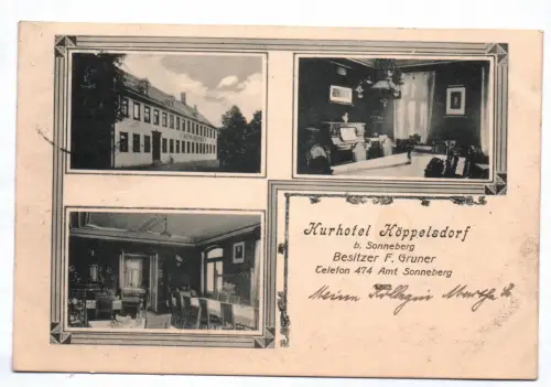 Litho Ak Kurhotel Köppelsdorf Sonneberg 1915