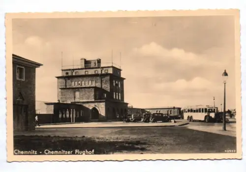 Echtfoto Ak Chemnitz Flughof 1944
