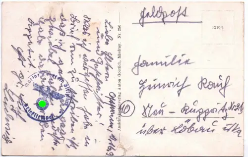 Ak Swinemünde Platz 2 Wk Feldpost