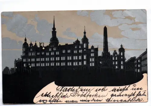 Künstler Ak Dresden Schloss Silhouette 1905 Jugendstil