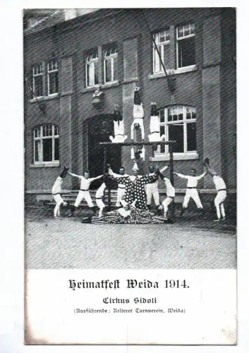 Ak Weida Thüringen Heimatfest 1914 Cirkus Sidoli Zirkus