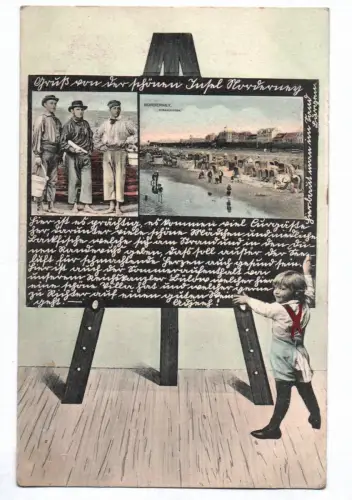 Litho Ak Gruß von der schönen Insel Norderney um 1910 koloriert