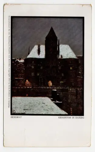 Künstler Ak Danzig Krahntor Bendrat