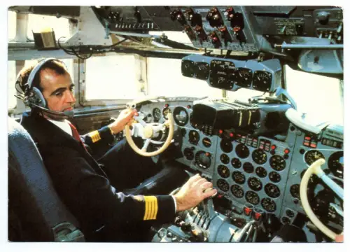 Ak Interflug DDR Cockpit IL18 Flugzeug aircraft 1983 GDR