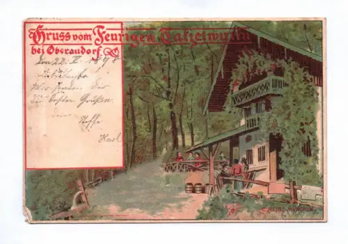 Künstler Ak Gruss vom Feurigen Tatzelwurm 1898 bei Oberaudorf Königreich Bayern