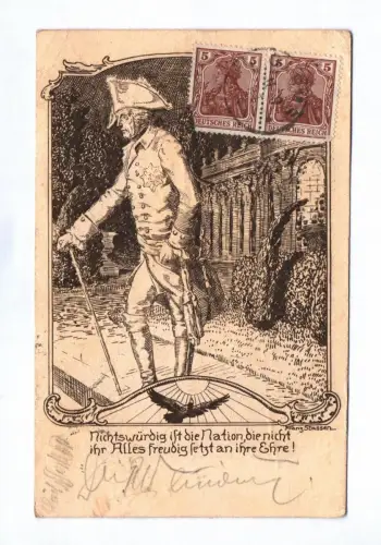 Künstler Ak 1921 Nichtswürdig ist die Nation, die nicht ihr Alles freudig setzt