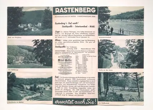 Luftkurort Kaltenberg Thüringen alter Reiseprospekt 1938