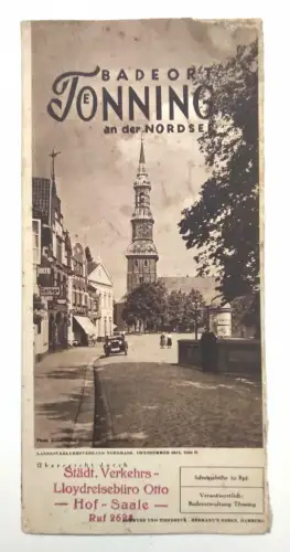 Alter Reiseprospekt Badeort Toenning an der Nordsee 1936