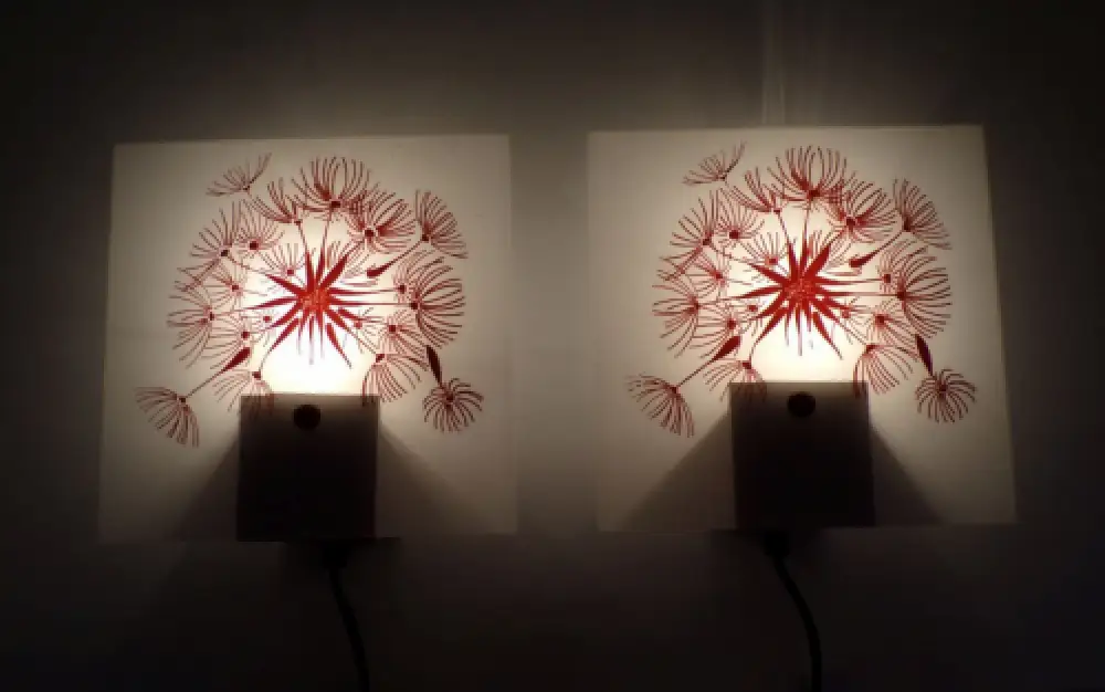 Wandleuchte Pusteblume 2 Stück Set DDR Mid Century  0