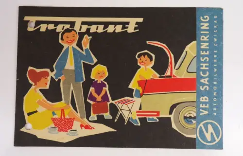 Altes Prospekt Trabant VEB Sachsenring Automobilwerke Zwickau 1961 Trabi