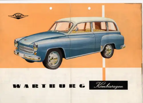 Werbeblatt Wartburg Kombiwagen 1959 DDR Oldtimer