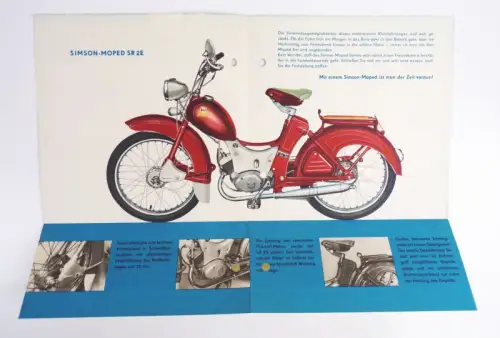 Simson Kleinroller Moped SR2E Prospekt 1961 selten