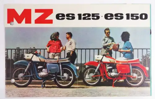 Altes Reklame Prospekt MZ Motorrad ES125 ES150 DDR 